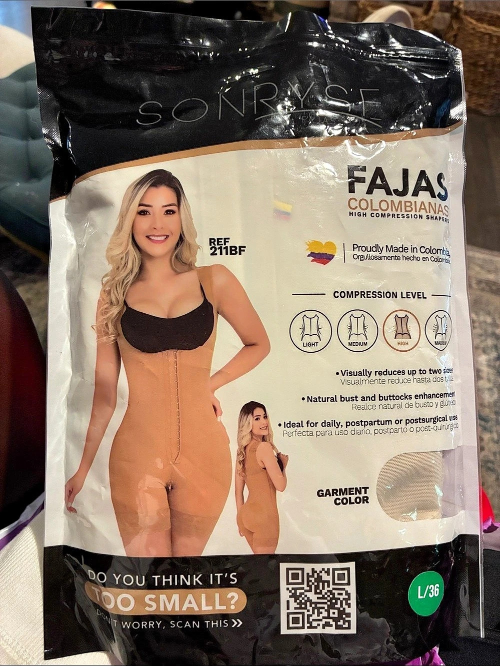 SONRYSE Fajas Colombianas Shapewear L/36